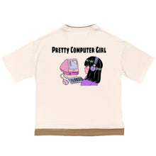 画像をギャラリービューアに読み込む, Pretty computer girl カラープリントTシャツ（白）
